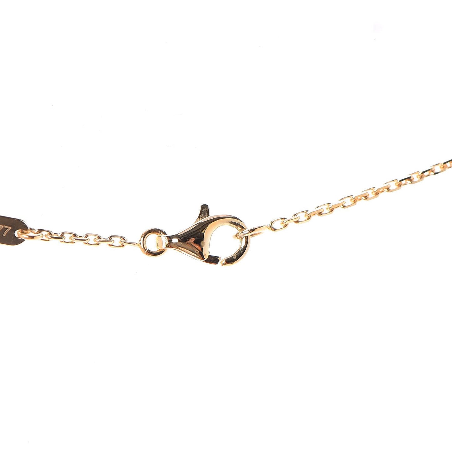 18K Yellow Gold Black Onyx Vintage Alhambra Pendant Necklace