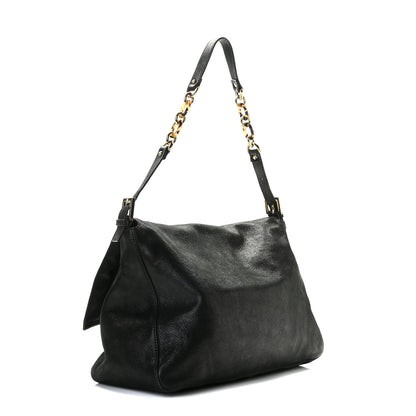 Fendi Vitello Savana Big Mama Baguette Black Tartaruga Natural 2 of 10