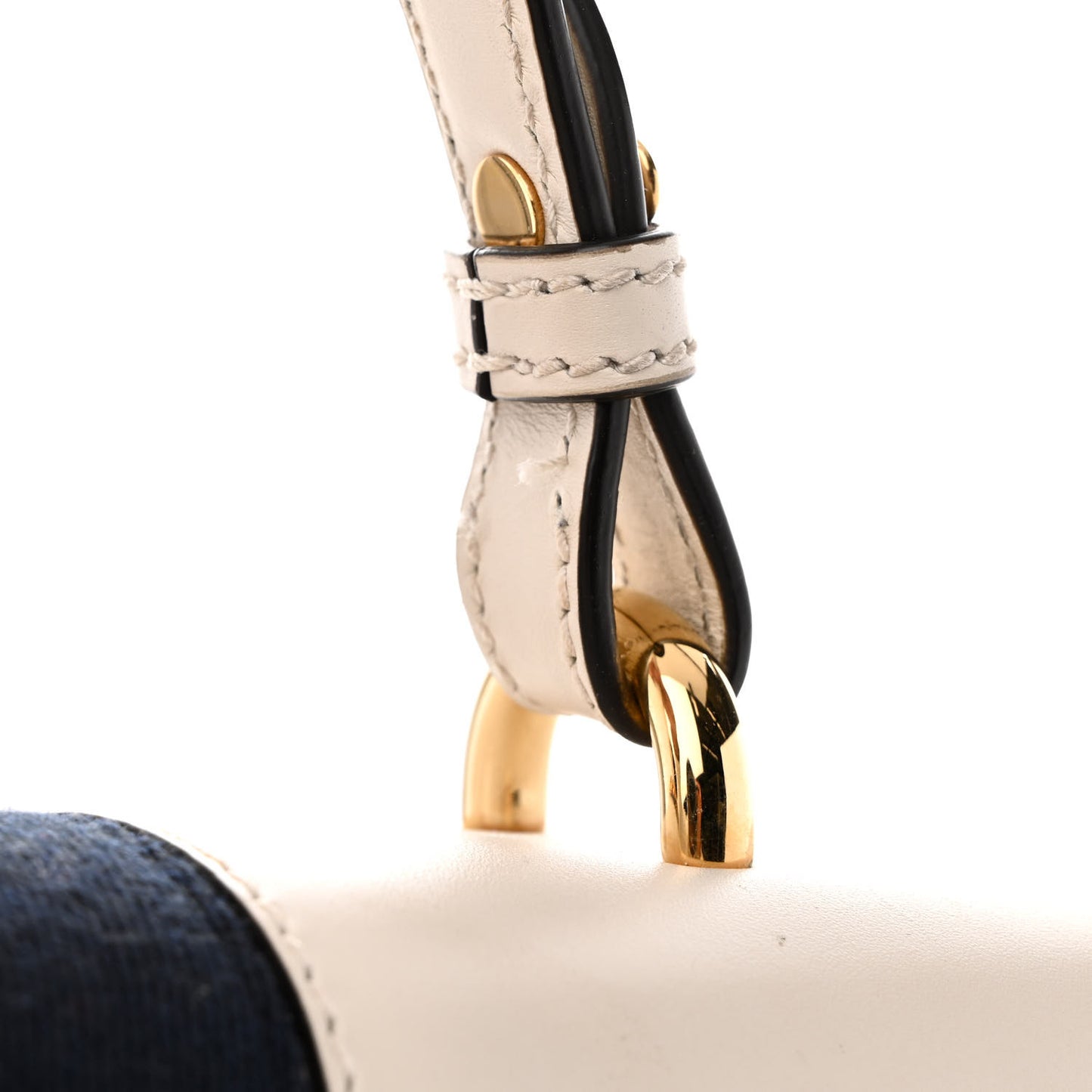 Calfskin Web Medium Sylvie Top Handle Bag White