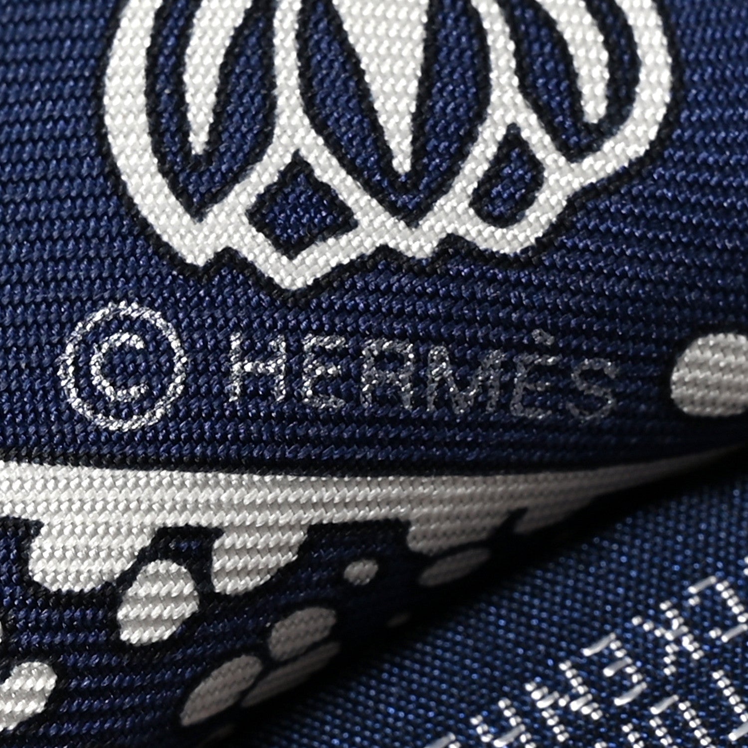 Hermes Silk Les Leopards Twilly Marine White 4 of 4