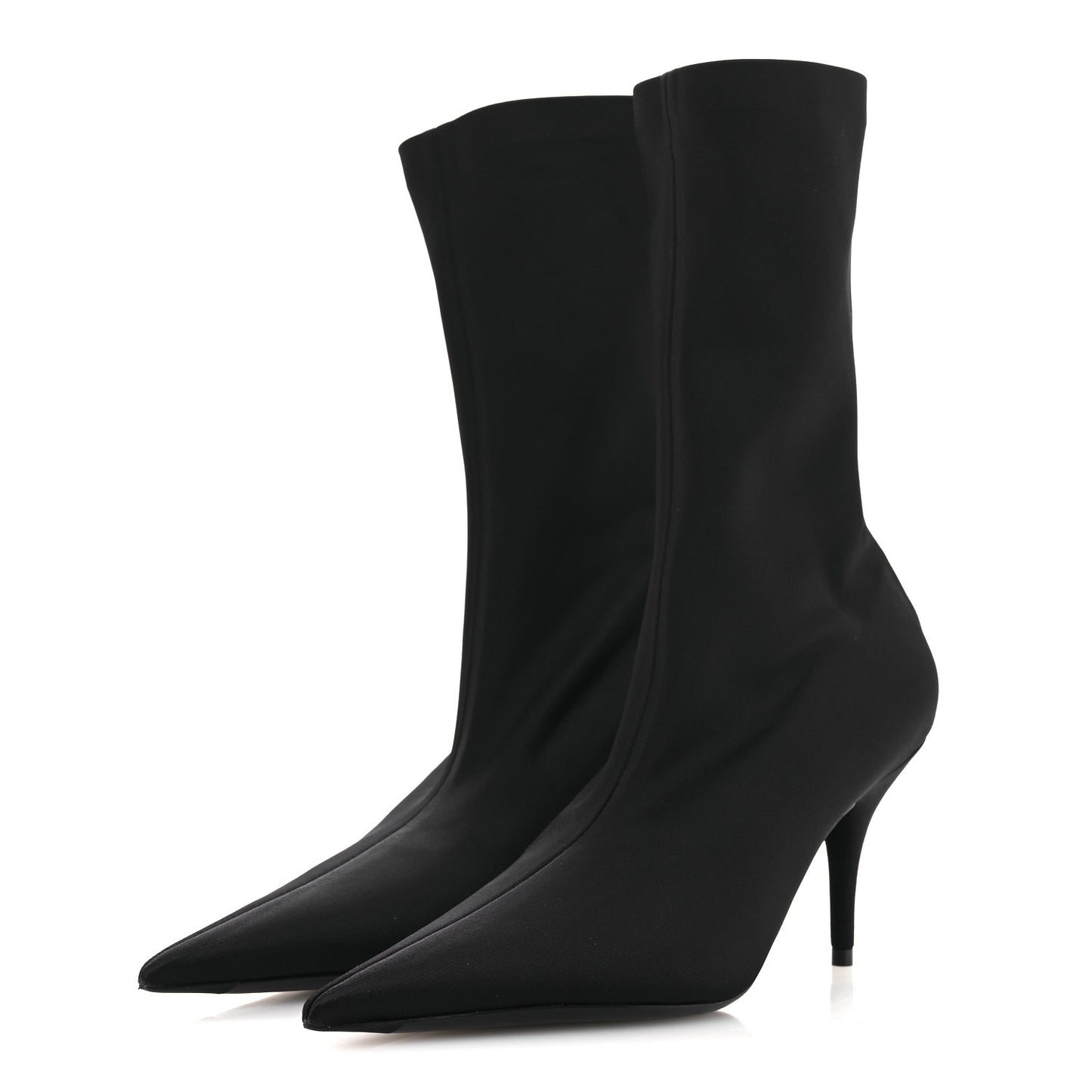 Jersey Crepe Extreme Pointed Toe Knife Booties 36 Black