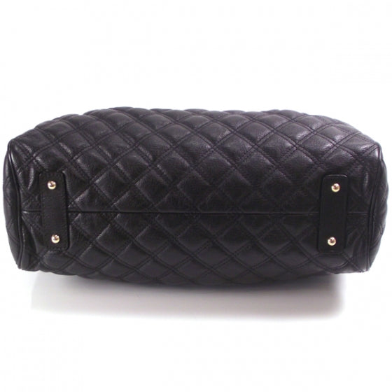 Quilted Leather Stam Black