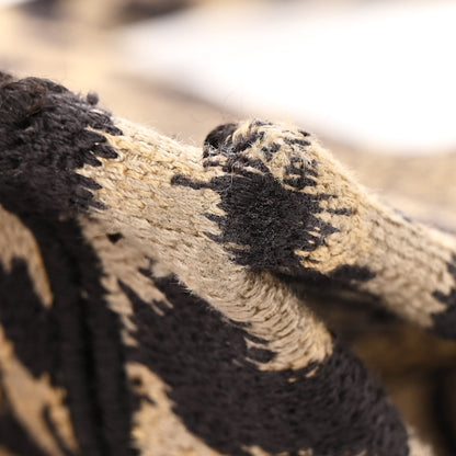 Christian Dior Canvas Mizza Embroidered Medium Leopard Book Tote Beige 11 of 12