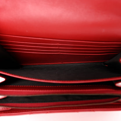 Gucci Calfskin Matelasse GG Marmont Chain Wallet Hibiscus Red 5 of 10