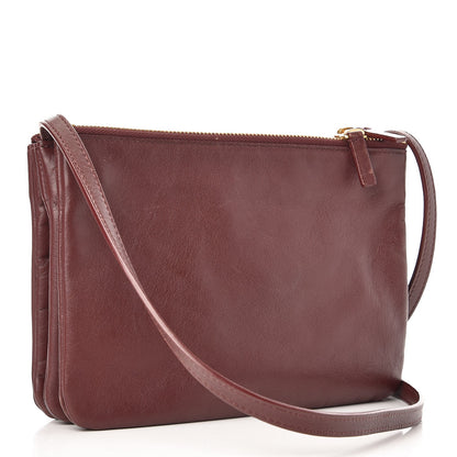 Celine Smooth Lambskin Small Trio Crossbody Bag Burgundy 3 of 11