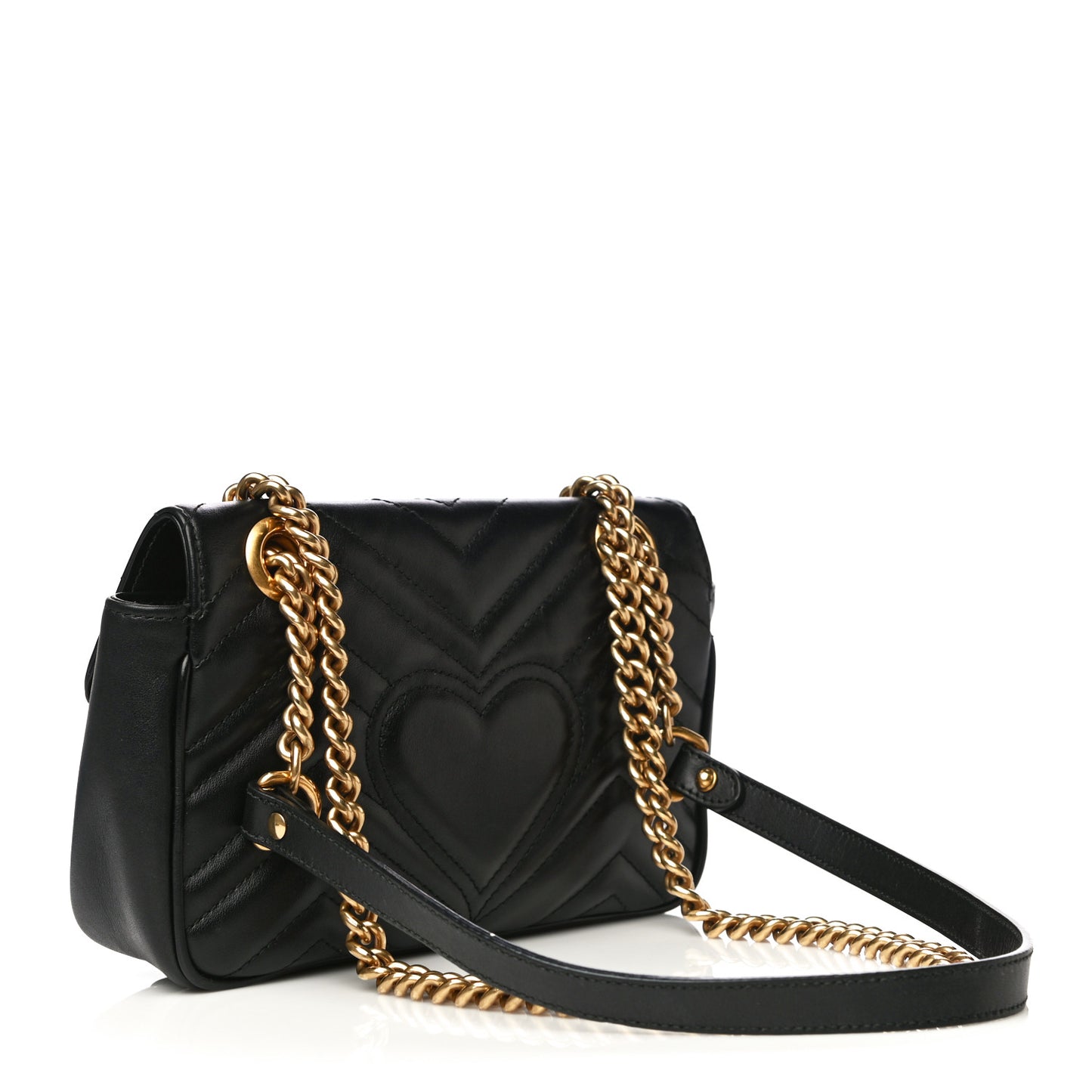 Calfskin Matelasse Mini GG Marmont Shoulder Bag Black