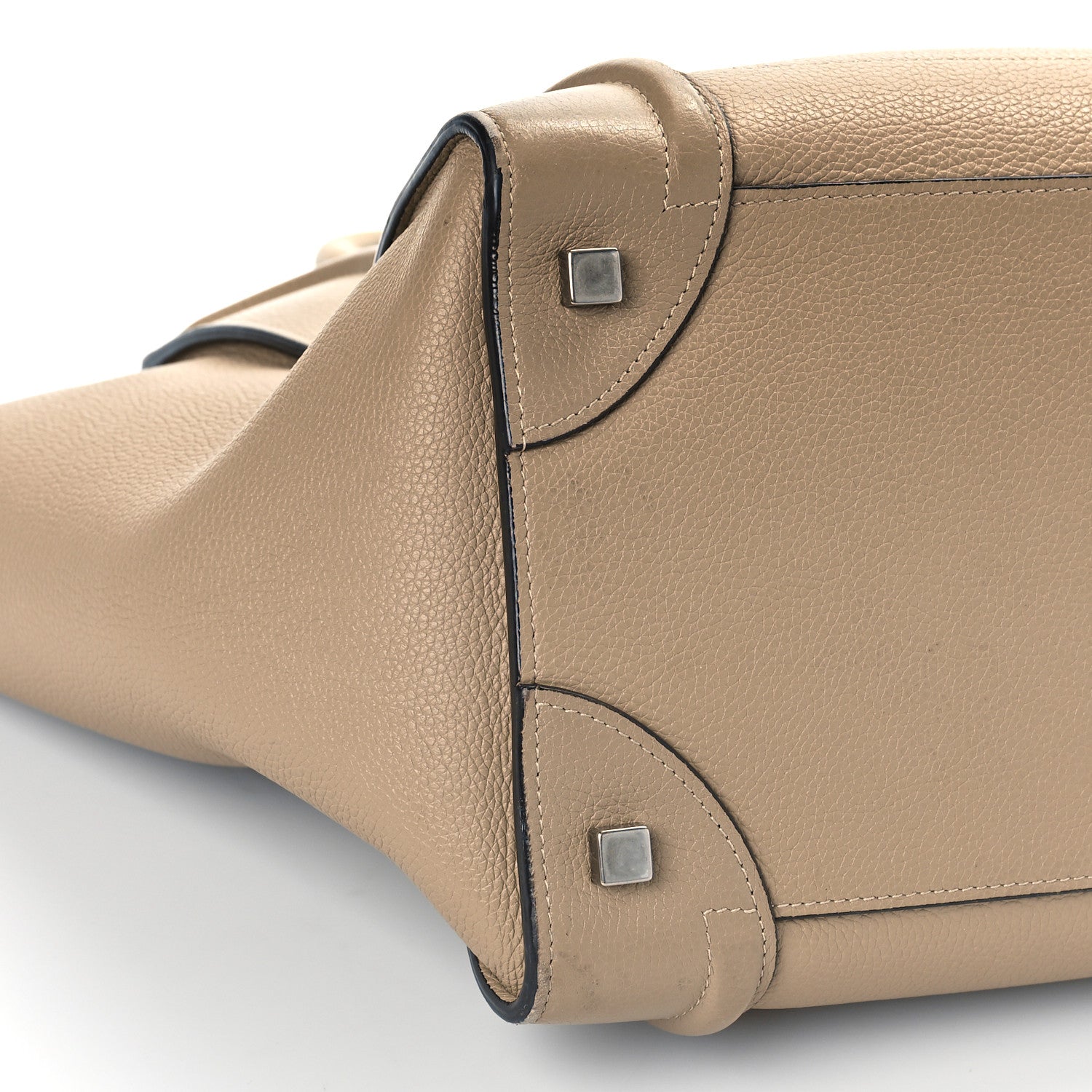 Celine Drummed Calfskin Mini Luggage Dune 7 of 15