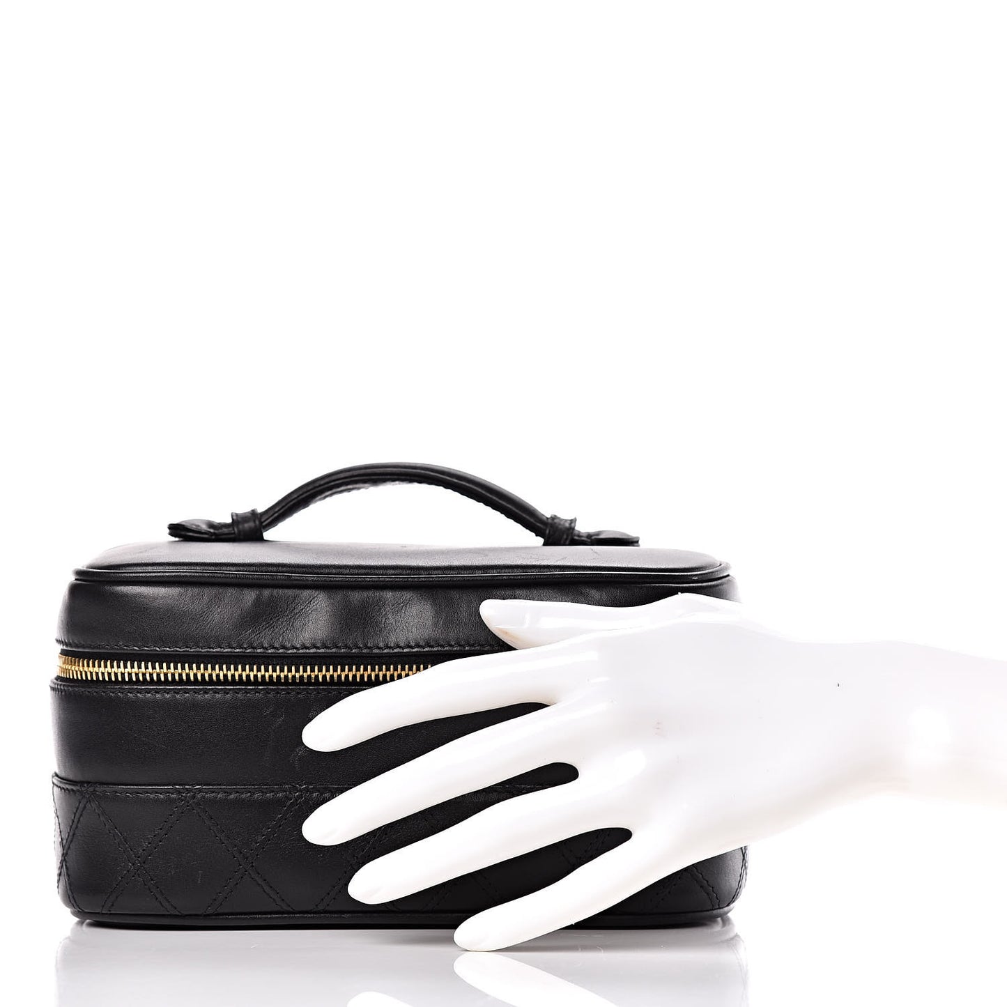 Calfskin Vanity Cosmetic Bag Black