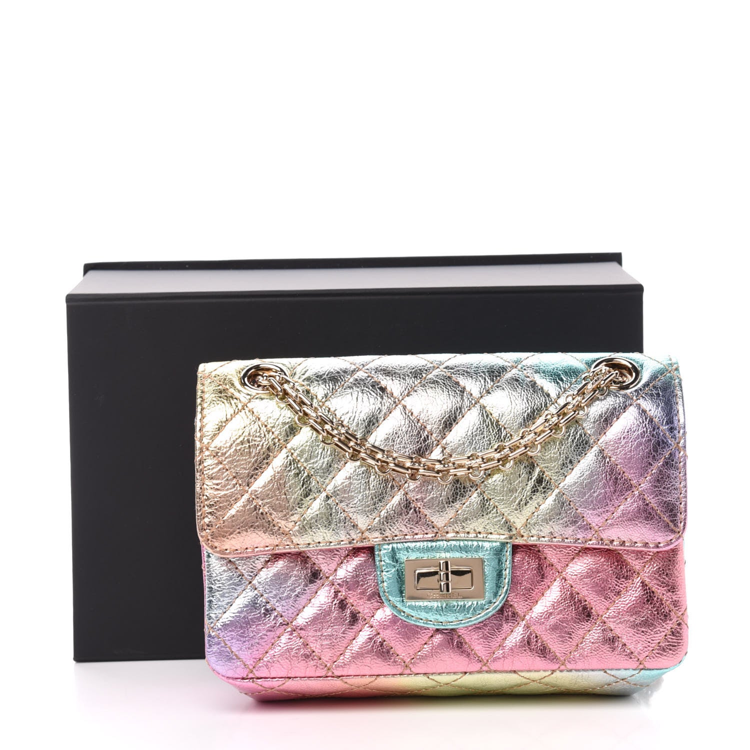 Chanel Metallic Goatskin Quilted Mini 2.55 Reissue Flap Multicolor 11 of 11
