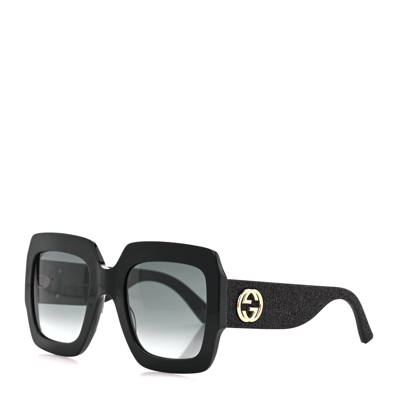 Gucci Square Frame Glitter GG0102S Sunglasses Black 1 of 8