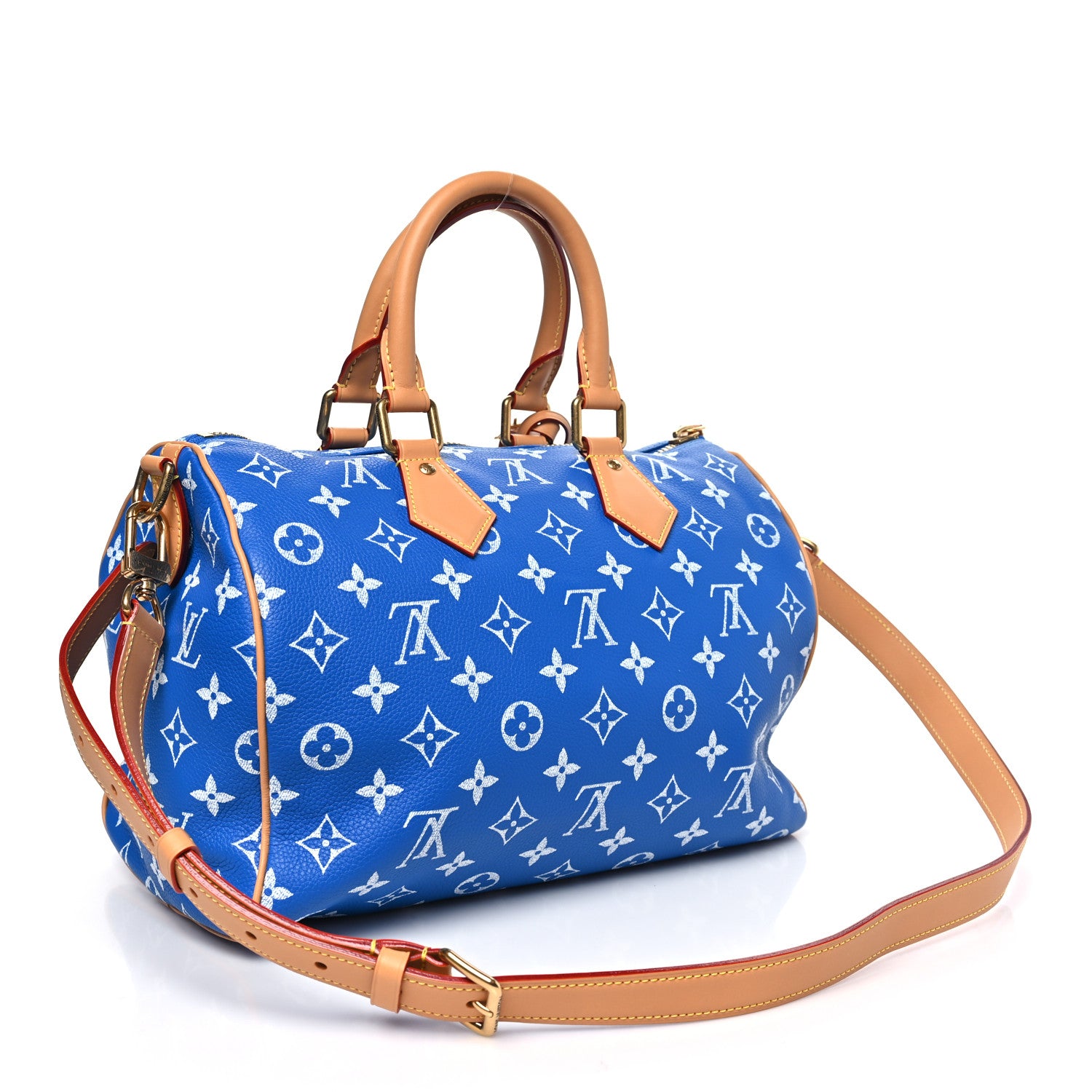 Louis Vuitton Calfskin Monogram Speedy P9 Bandouliere 30 Blue 3 of 9