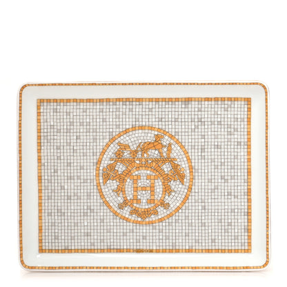Hermes Porcelain Mosaique au 24 Gold Sushi Plate 1 of 8