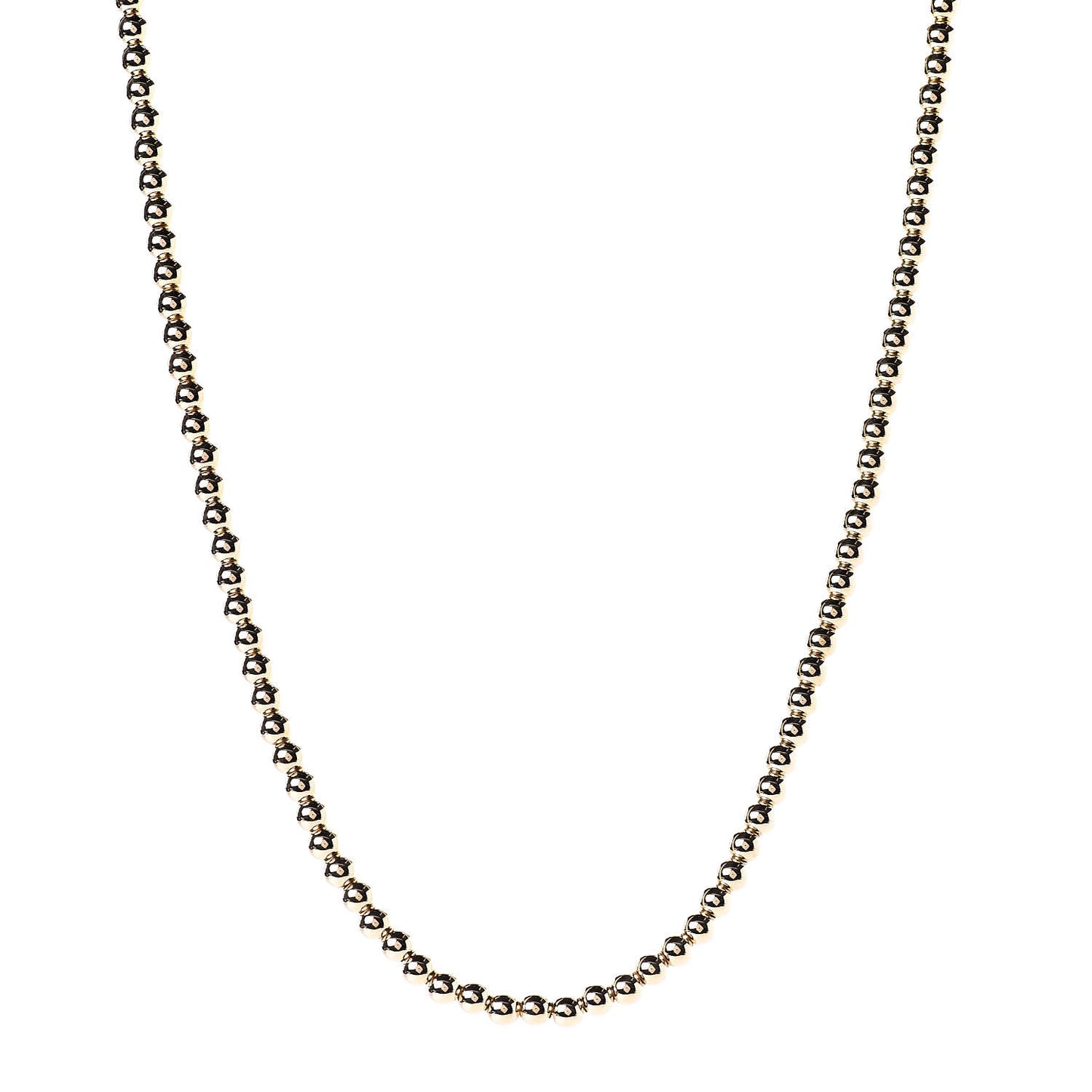 18K Yellow Gold 4mm Bead Necklace