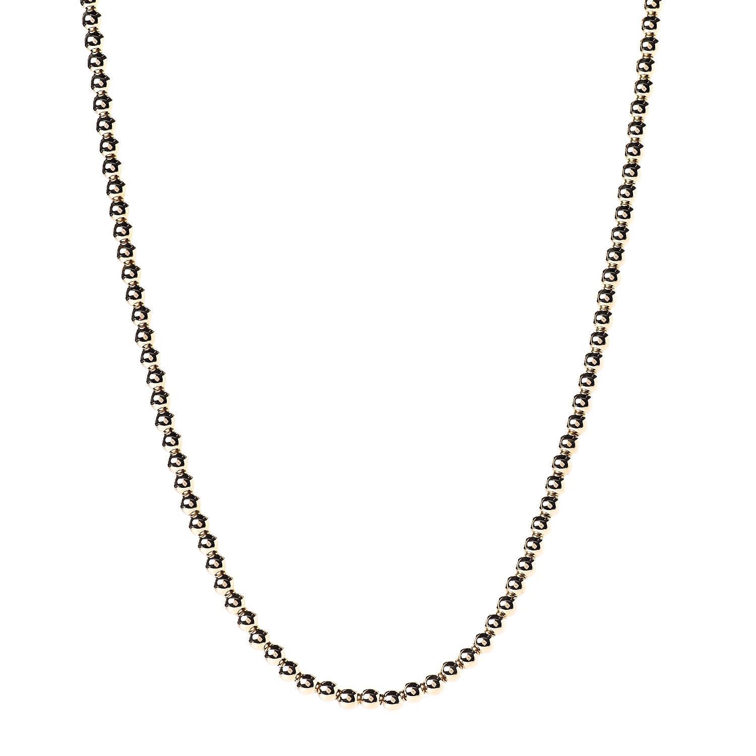 Tiffany 18K Yellow Gold 4mm Bead Necklace 1 of 6