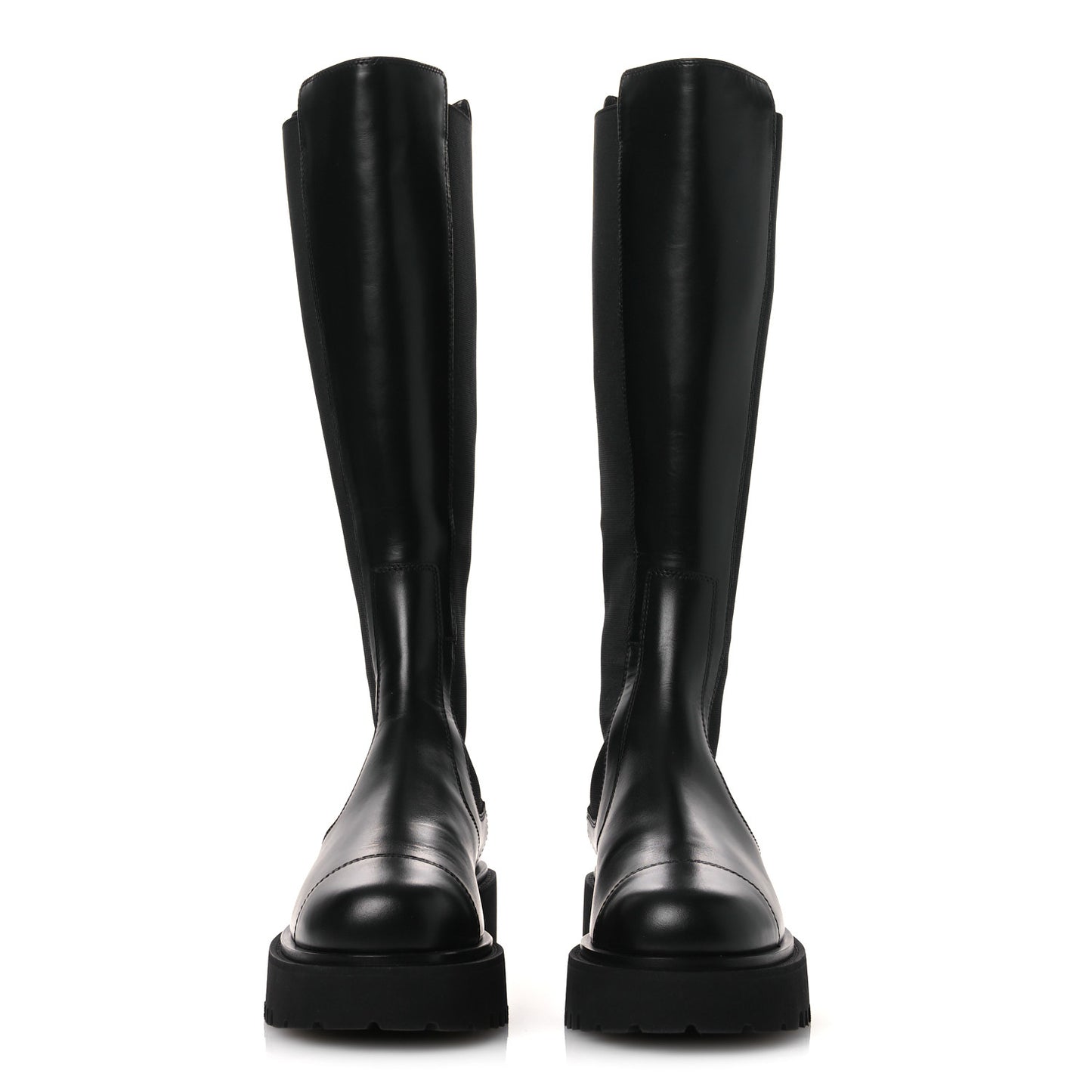 Calfskin Cap Toe CC Tall Boots 37.5 Black