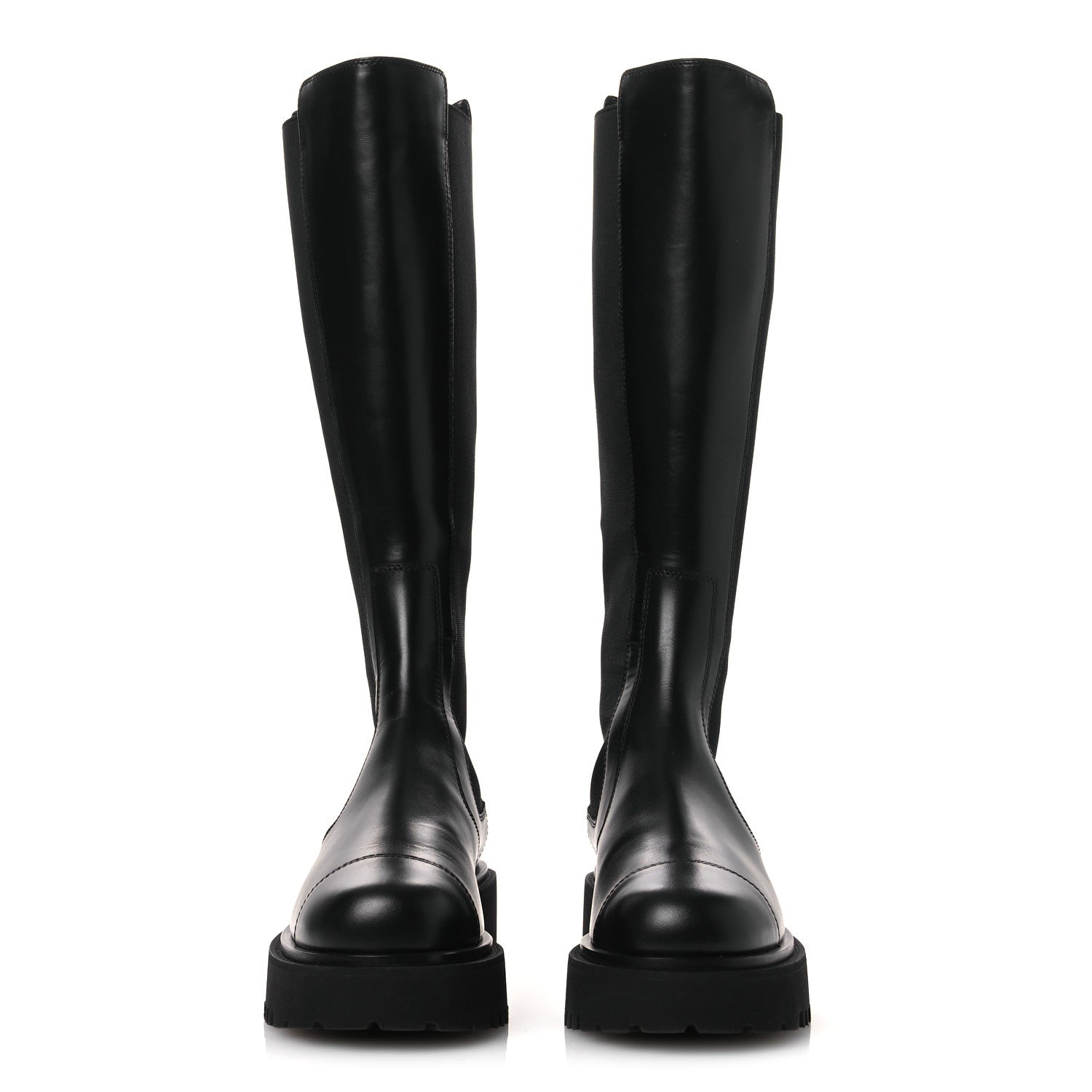 Chanel Calfskin Cap Toe CC Tall Boots 37.5 Black 3 of 11