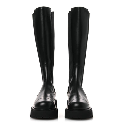 Chanel Calfskin Cap Toe CC Tall Boots 37.5 Black 3 of 11