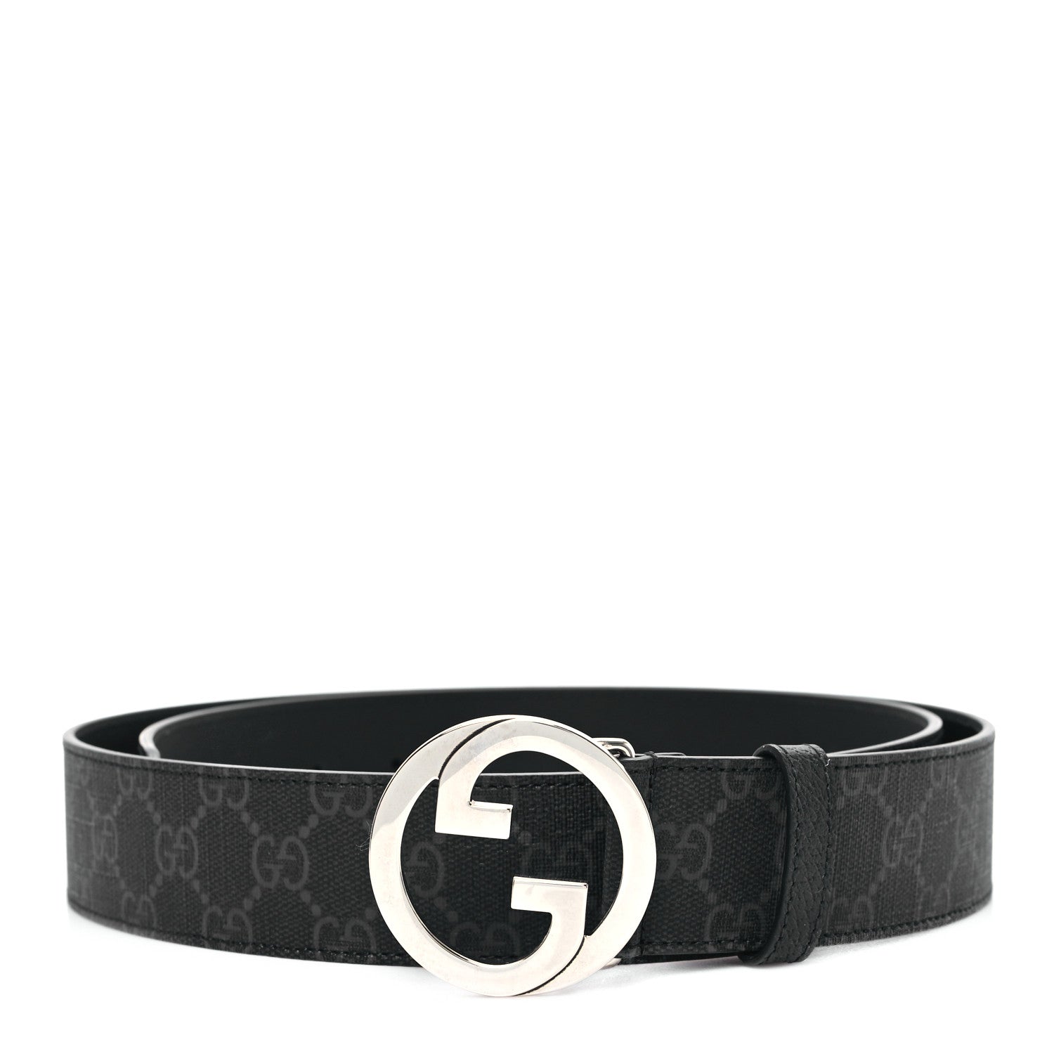 Gucci GG Supreme Monogram Textured Dollar Calfskin Blondie 40mm Belt 110 44 Black 1 of 4
