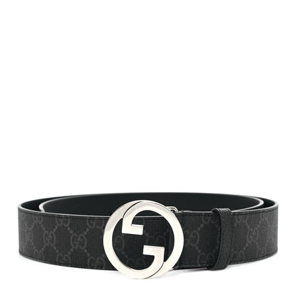 Gucci GG Supreme Monogram Textured Dollar Calfskin Blondie 40mm Belt 110 44 Black 1 of 4
