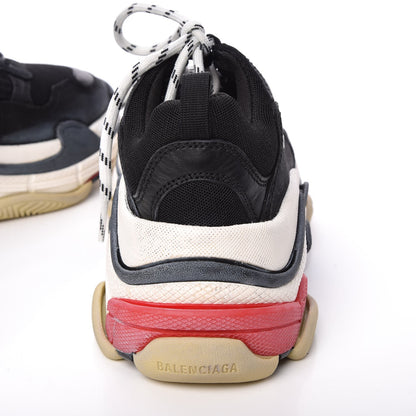 Balenciaga Fabric Mesh Washed Effect Womens Triple S Sneakers 37 Black Red 12 of 18