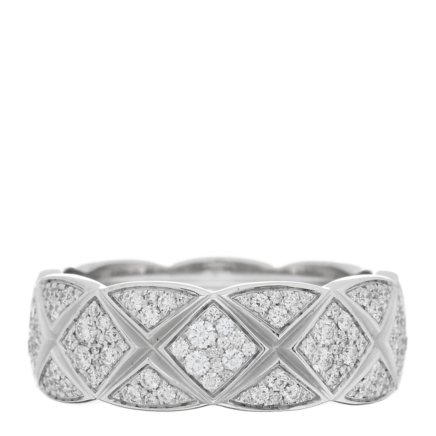 18K White Gold Diamond Small Coco Crush Pave Ring 50 5.25