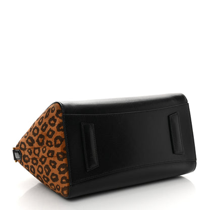 Givenchy Calfskin Suede Leopard Print Small Antigona Black 4 of 10