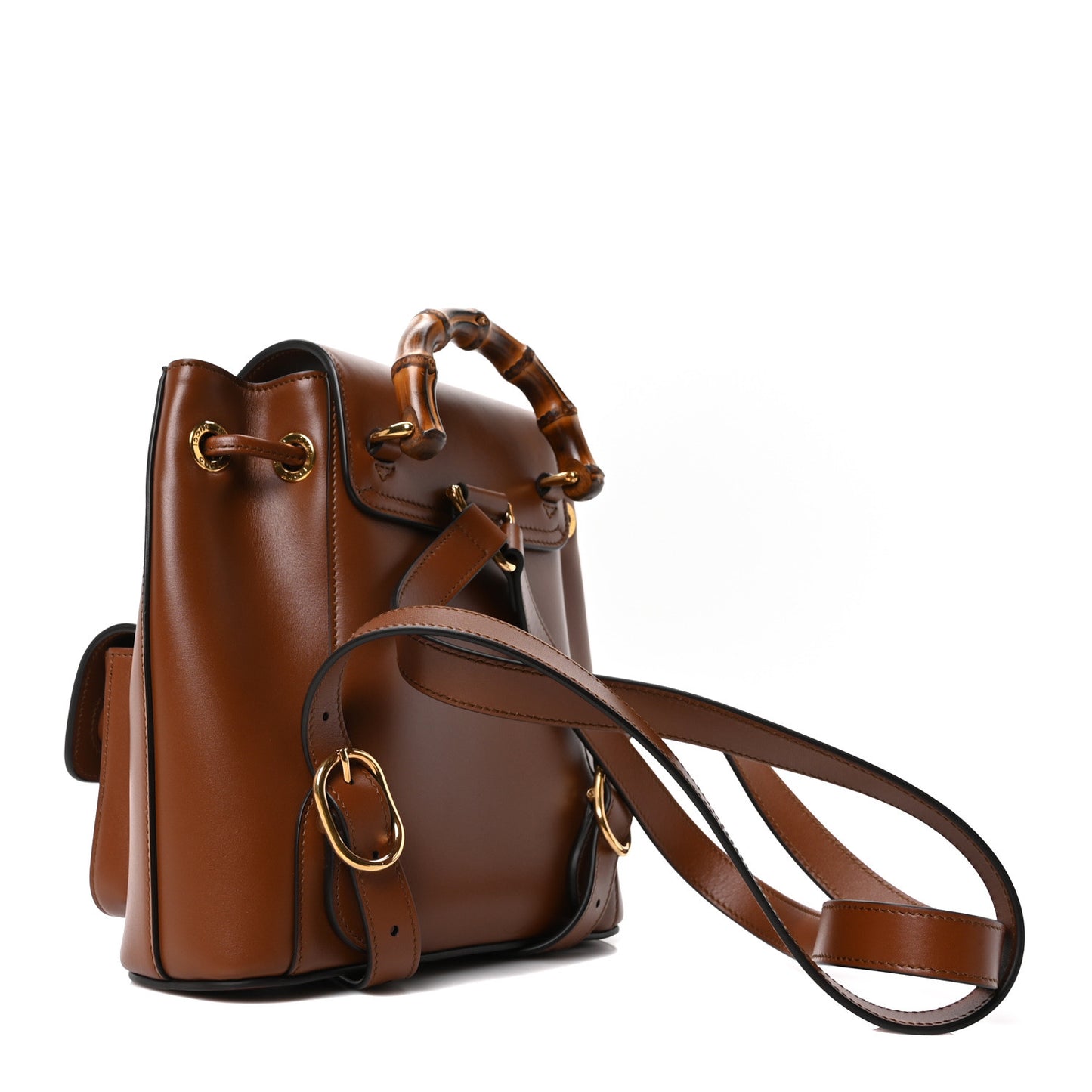 Calfskin Bamboo Backpack Brown