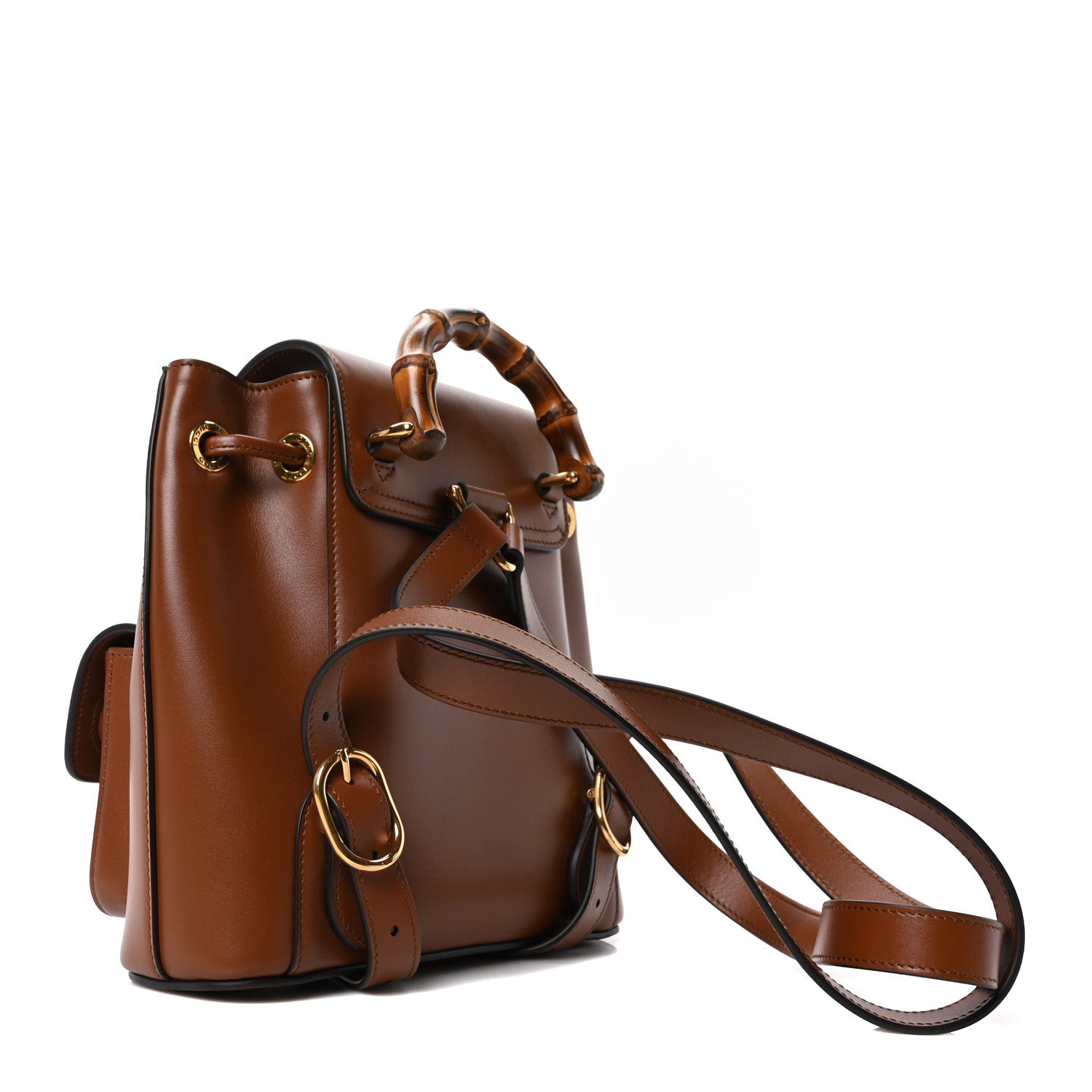 Gucci Calfskin Bamboo Backpack Brown 3 of 10