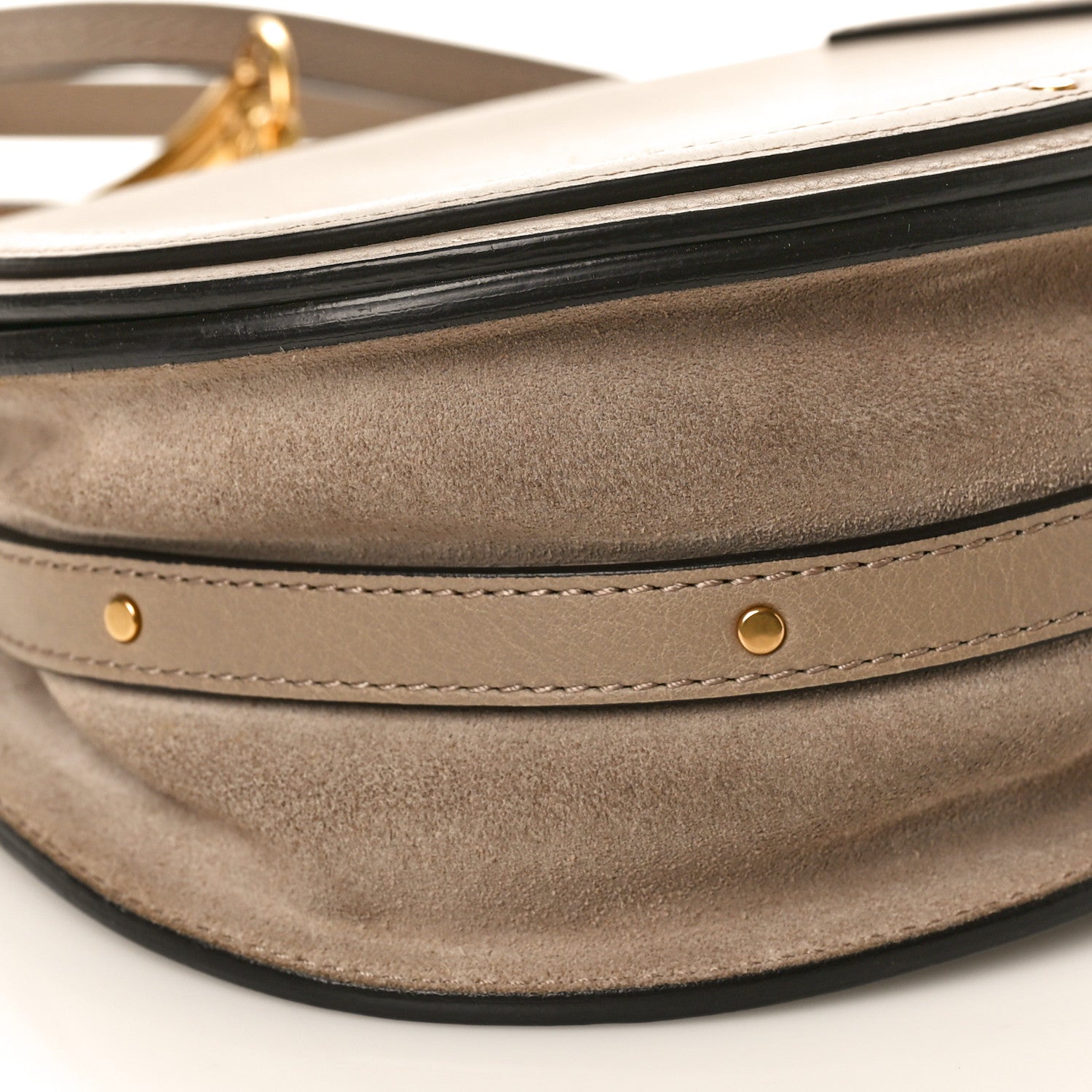 Chloe Calfskin Suede Medium Nile Bracelet Bag Motty Grey 11 of 12