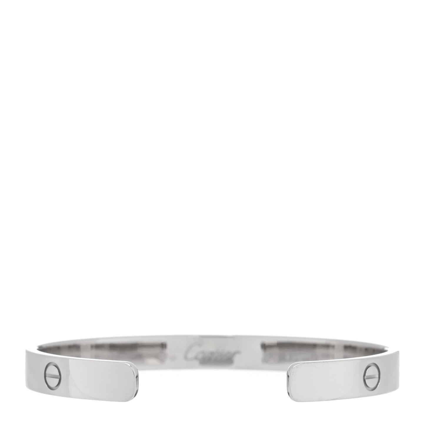 18K White Gold LOVE Cuff Bracelet 17