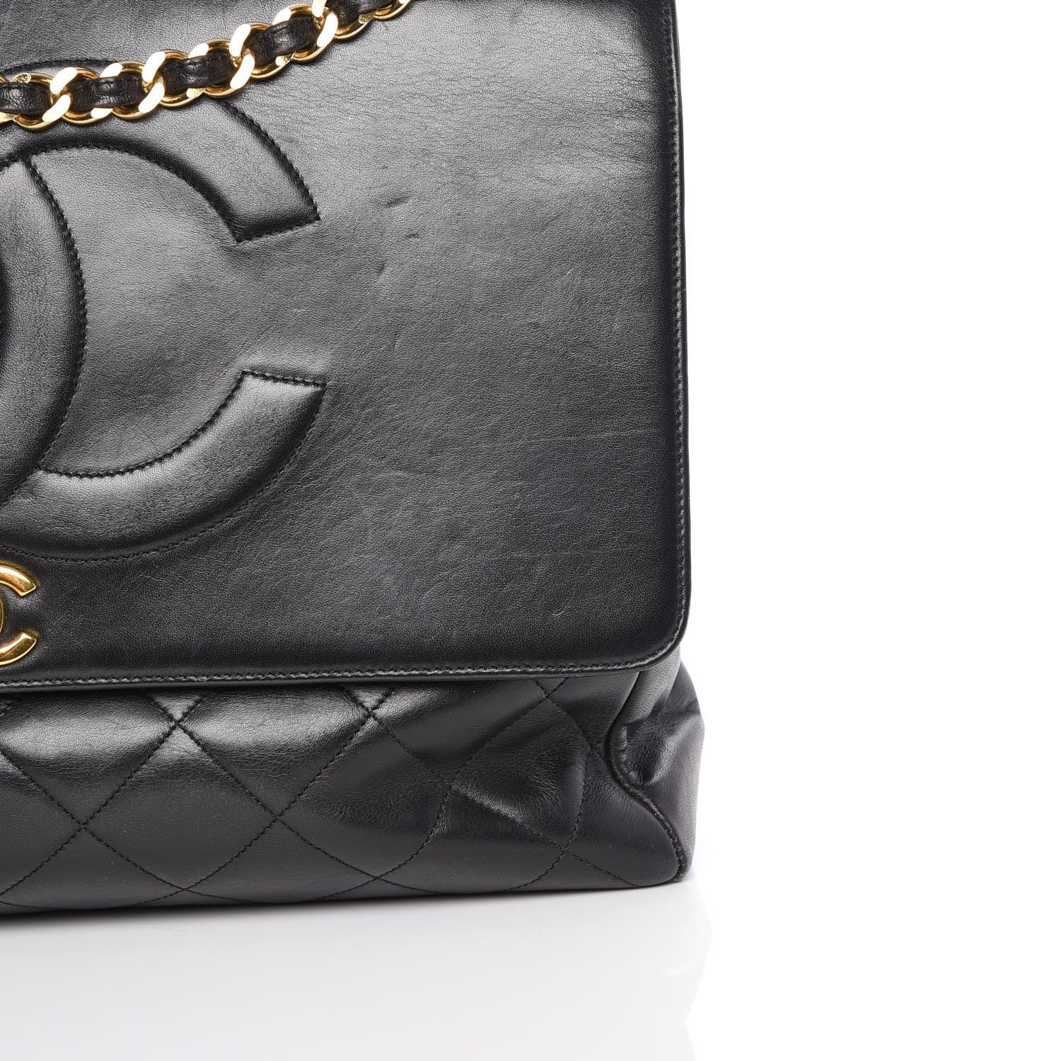 Chanel Lambskin Quilted XL Jumbo Single Flap Black 17 of 21