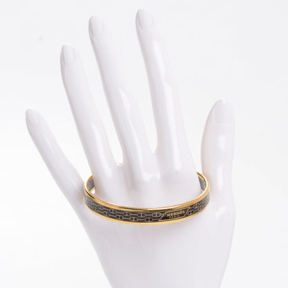 Hermes Enamel Narrow Printed Chain D Ancre Bracelet Black 2 of 5