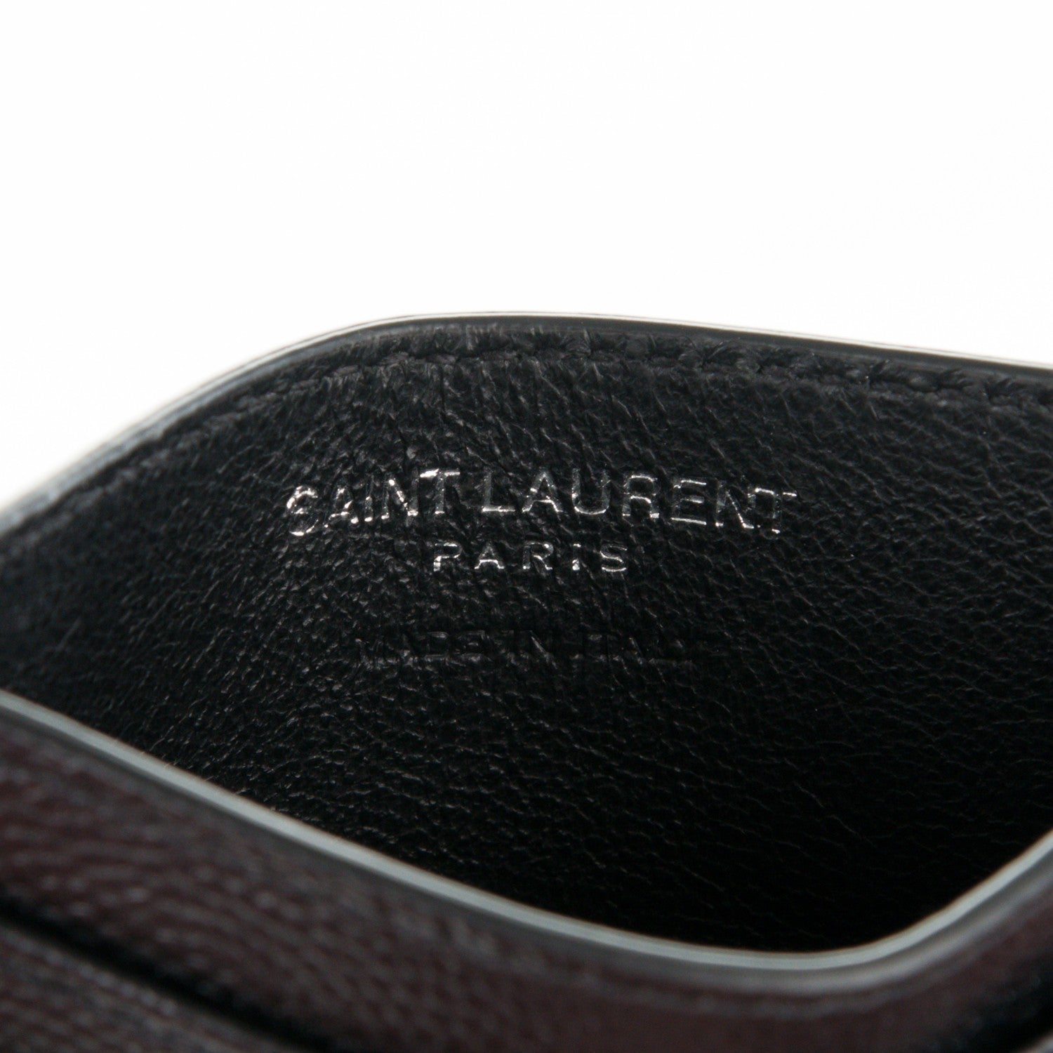 Saint Laurent Grain De Poudre Matelasse Chevron Monogram Credit Card Case Black 6 of 7