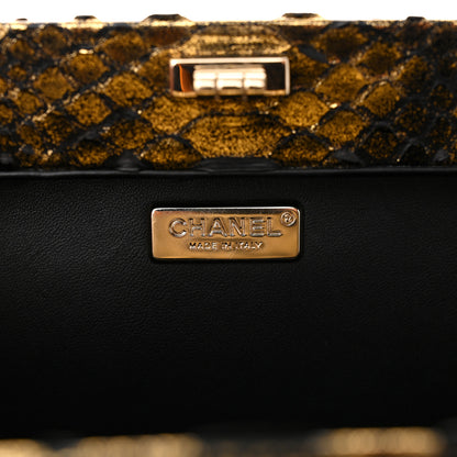 Chanel Snakeskin 2.55 Reissue Clutch Bag Black Gold 6 of 10