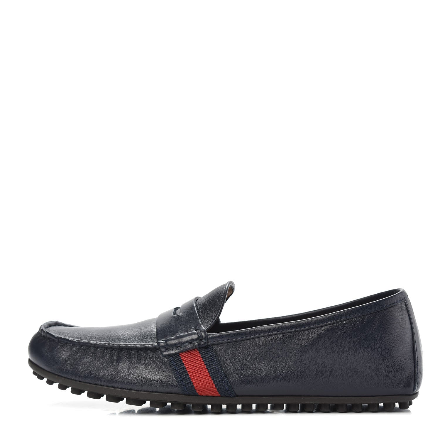 Gucci Nappa Web Mens Kanye Driver Loafers 7 Blue 1 of 9