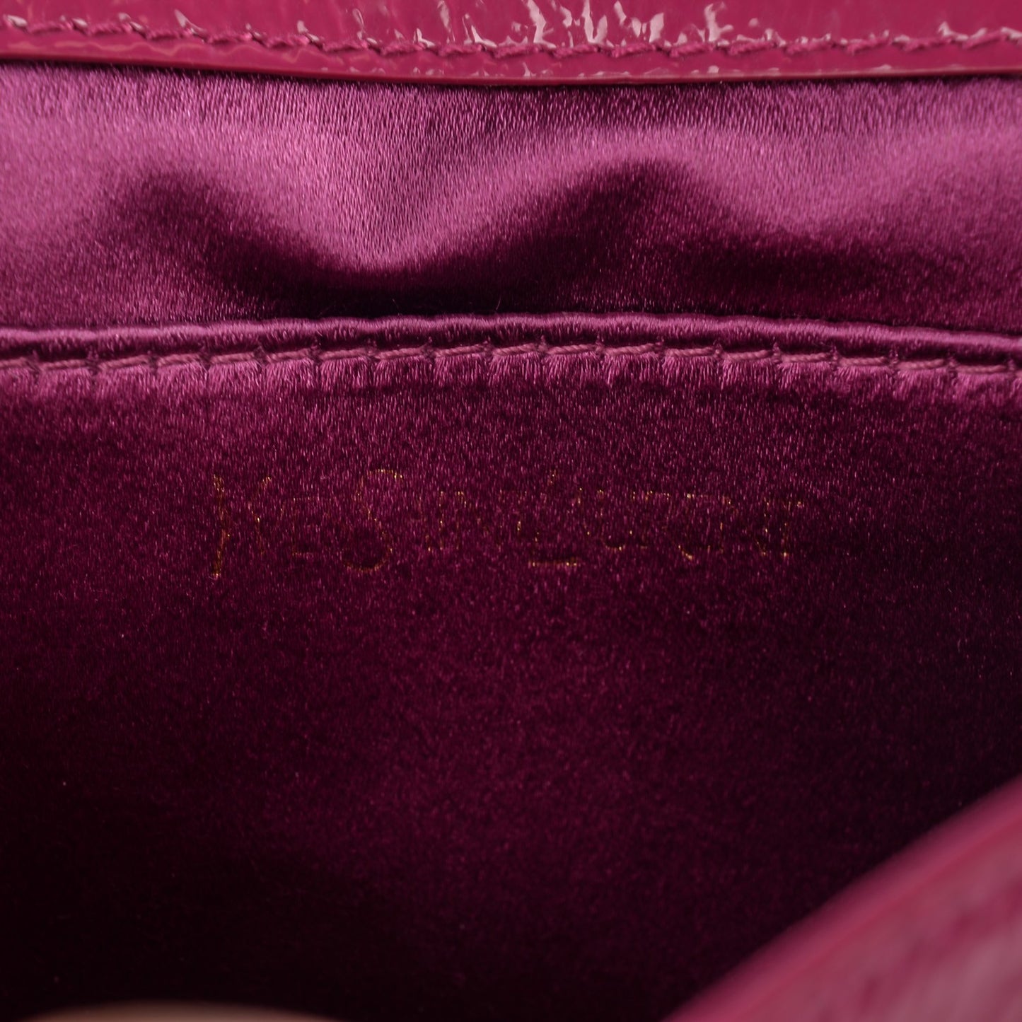 Textured Patent Large Belle De Jour Clutch Fuchsia