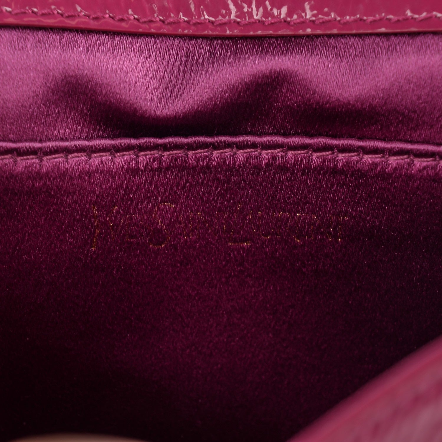 Saint Laurent Textured Patent Large Belle De Jour Clutch Fuchsia 5 of 7