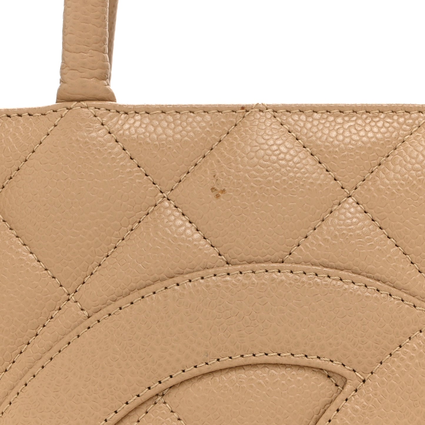 Caviar Quilted Medallion Tote Beige