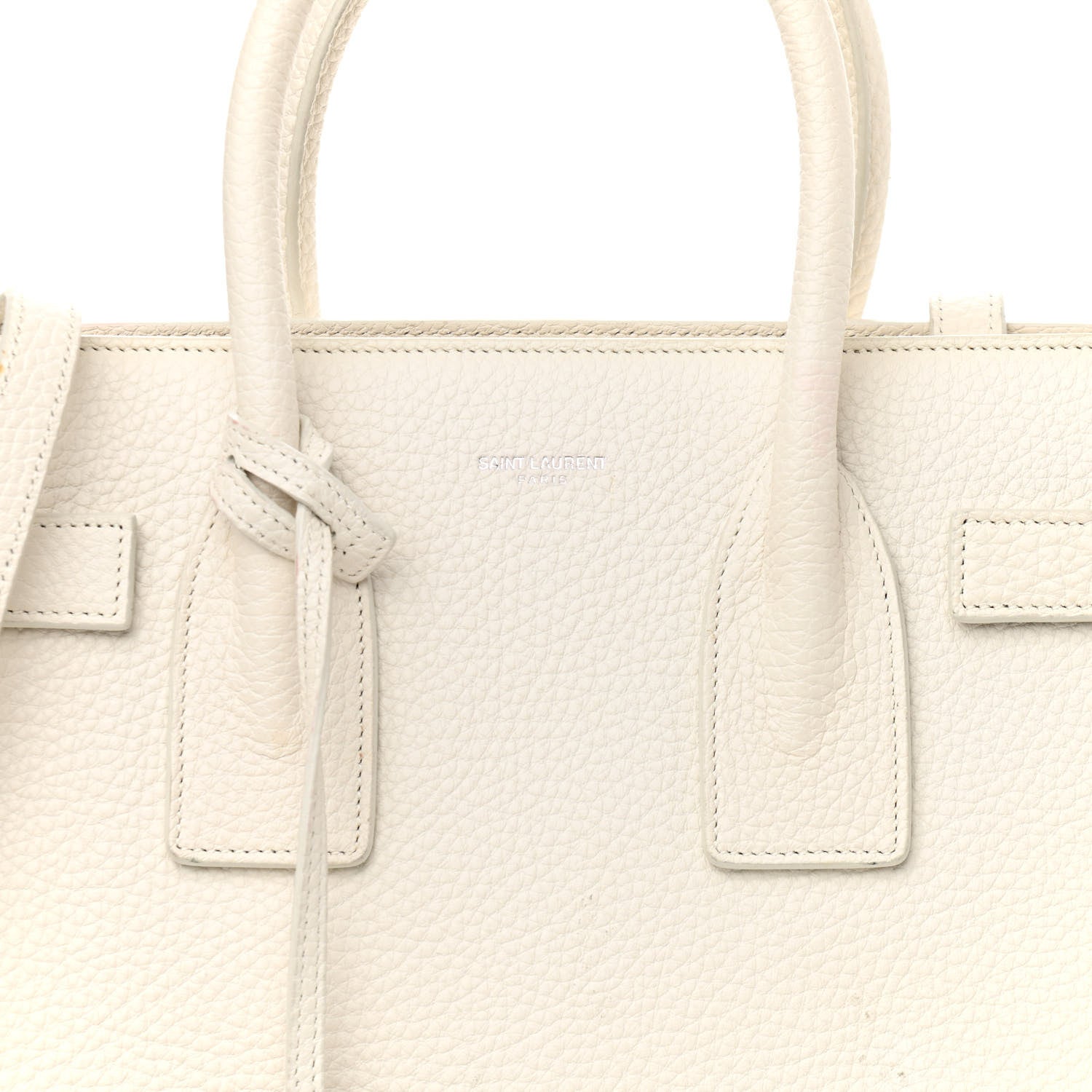Saint Laurent Grained Calfskin Small Sac De Jour Dove White 8 of 17