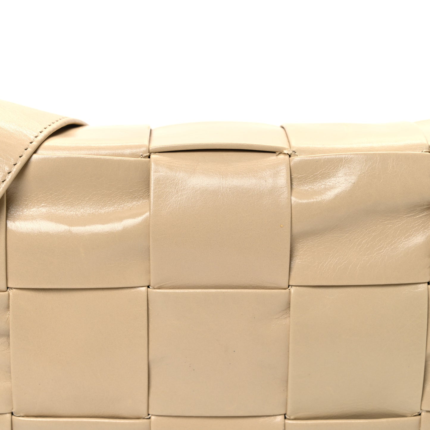 Paper Calfskin Maxi Intrecciato Cassette Crossbody Bag Porridge