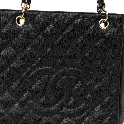 Chanel Caviar Quilted Petit Shopping Tote PST Black 6 of 8