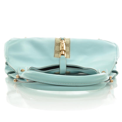 Gucci Leather Monogram Web Bardot Turquoise 6 of 10