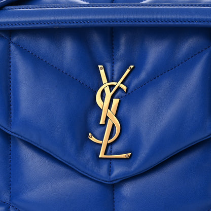 Saint Laurent Lambskin Quilted Medium Loulou Puffer Monogram Chain Satchel Majorele Blue 10 of 10