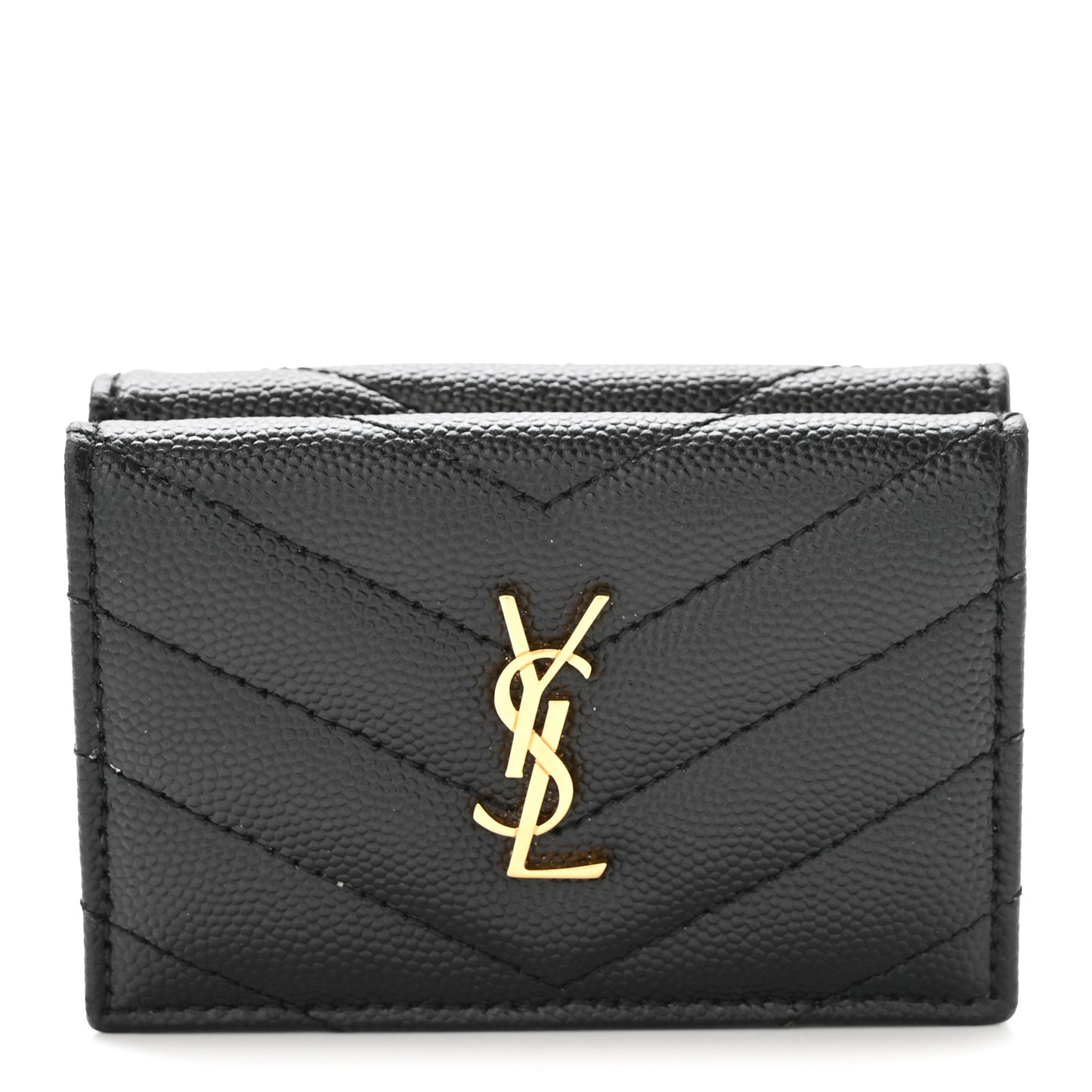 Grain De Poudre Matelasse Chevron Monogram Origami Tiny Wallet Black