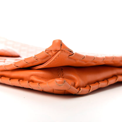 Bottega Veneta Nappa Intrecciato Turnlock Clutch Tangerine 8 of 11