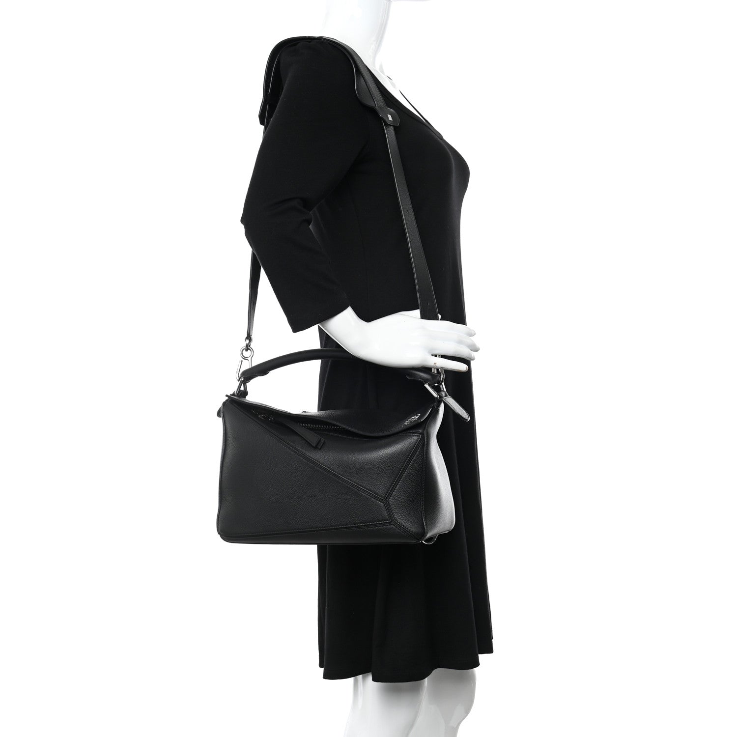 Loewe Calfskin Medium Puzzle Bag Black 2 of 10