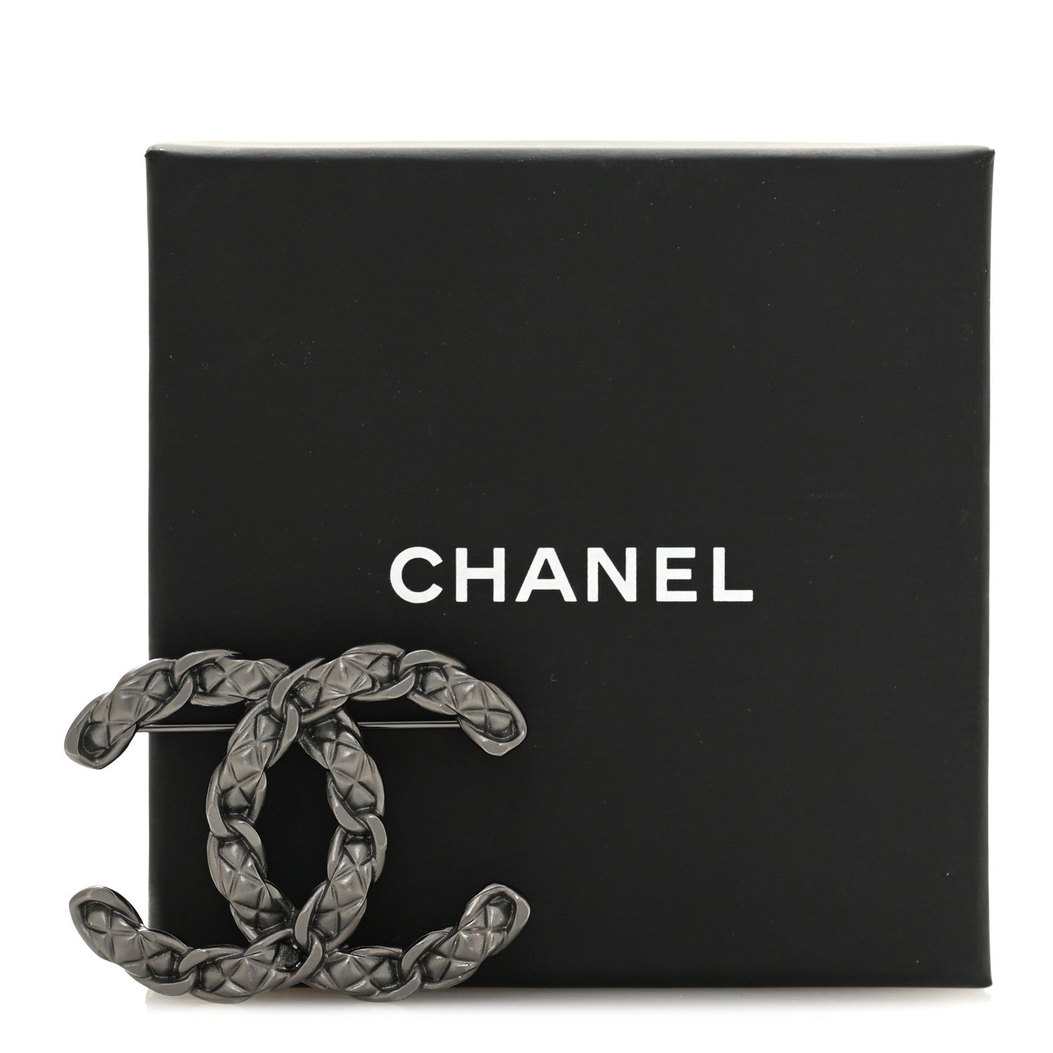 Chanel Quilted CC Brooch Ruthenium 4 of 4