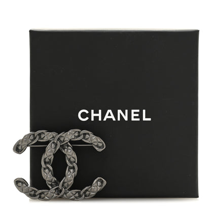 Chanel Quilted CC Brooch Ruthenium 4 of 4