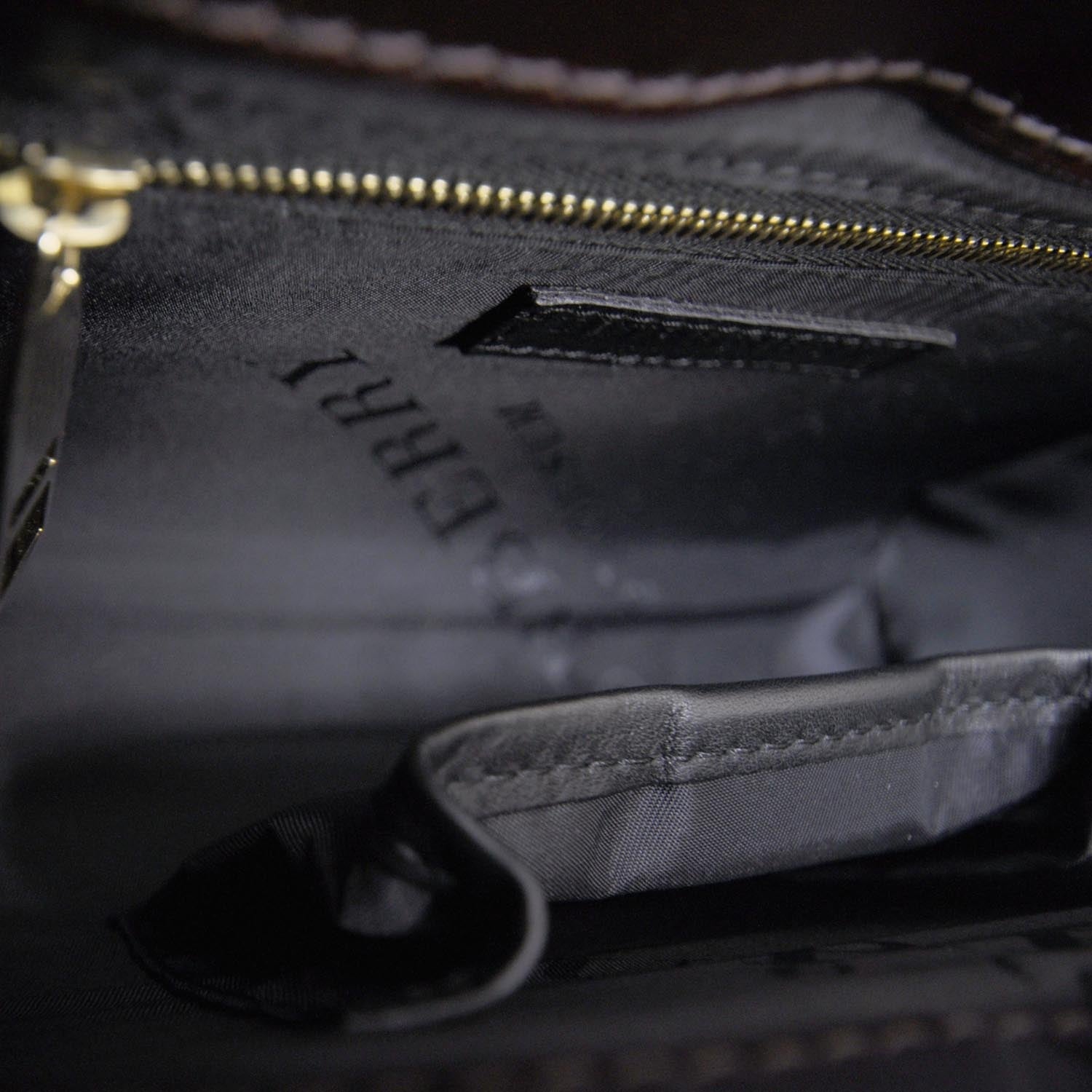 Burberry Glossed Leather Doyle Shoulder Bag Ink and Plum 7 of 8