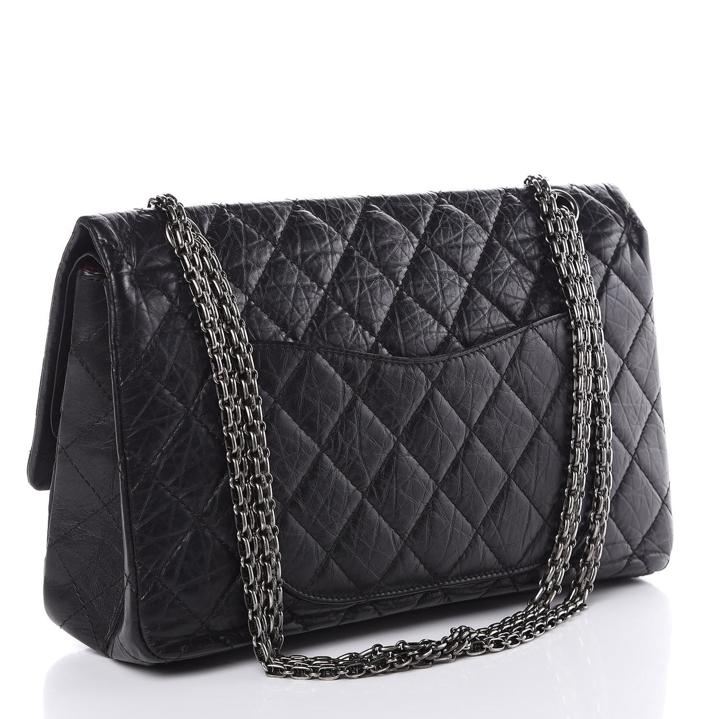 Aged Calfskin Quilted 2.55 Reissue 227 Flap Black